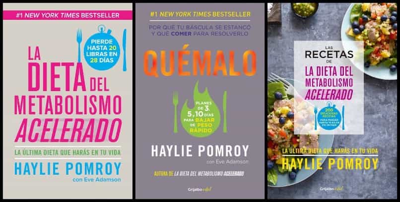 una serie de libros de comida