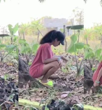 Yeraldincom orinando en el campo