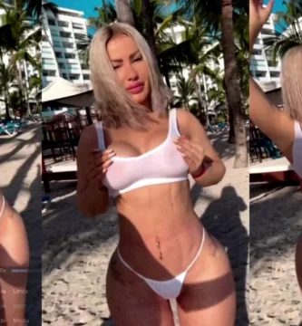 Alexandra MVP en la playa en bikini