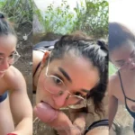 Amira Daher mamando verga al aire libre