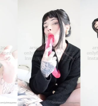 Julieta Yañez masturbandose con dildo rosa