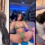 Kloe La Maravilla recibiendo la leche en la cara