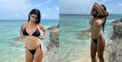 Mia Khalifa de paseo por la playa