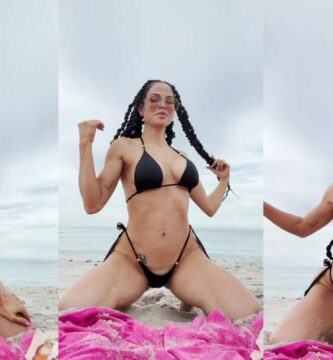 Natti Natasha con bikini sexy en la playa