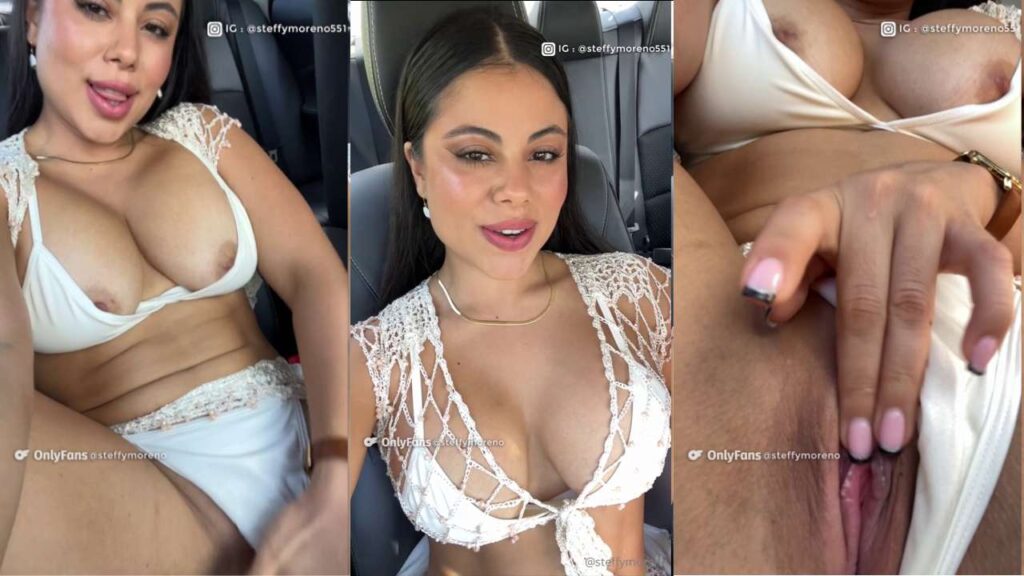 Steffy Moreno masturbandose en el auto