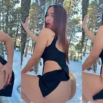 Valery Altamar moviendo el culo en la nieve